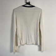 Vintage White Tommy Hilfiger Jumper Sweater Cardigan Womens Medium