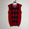 Red Navy Argle Tommy Hilfiger Sweater Vest Youth's XL