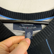 Navy Grey Tommy Hilfiger Vest Sweater Large