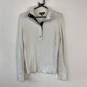 White Lauren Ralph Lauren Button Down Knit Jumper Sweater Womens Large