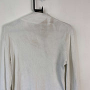 White Lauren Ralph Lauren Button Down Knit Jumper Sweater Womens Large