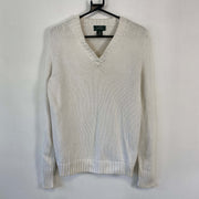 Vintage White Lauren Ralph Lauren Knit Jumper Sweater Womens Medium