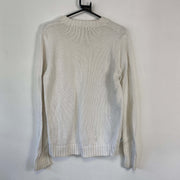 Vintage White Lauren Ralph Lauren Knit Jumper Sweater Womens Medium