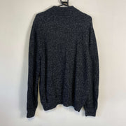 Black Chaps Ralph Lauren Quarter Zip Knit Jumper Sweater 2XL