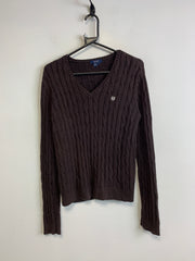 Brown Chaps Cable Knit Sweater Women's Large