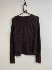 Brown Chaps Cable Knit Sweater Women's Large