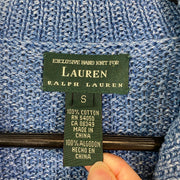 Blue Lauren Ralph Lauren Knit Jumper Sweater Cable Small