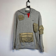 00s Grey Reworked Nike Hoodie Men's Medium