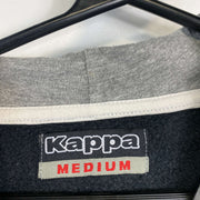 Black Vintage Kappa Hoodie Pullover Medium