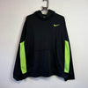 Black and Neon Yellow Nike Hoodie Men's XL