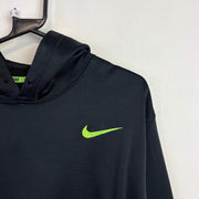 Black and Neon Yellow Nike Hoodie Men's XL