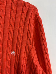 Orange Ralph Lauren Cable Knitwear Sweater Women's XL