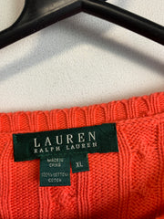 Orange Ralph Lauren Cable Knitwear Sweater Women's XL