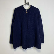 Navy Aran Crafts Wool Knit Jumper Irish Wool Ireland Womens Large