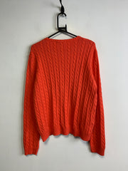 Orange Ralph Lauren Cable Knitwear Sweater Women's XL