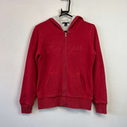 Red Tommy Hilfiger zip up Hoodie Women's Small