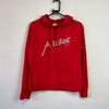 00s Red Adidas Hoodie Women's Medium