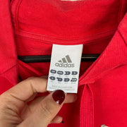 00s Red Adidas Hoodie Women's Medium