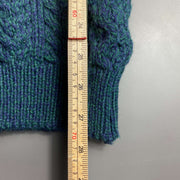 Dark Green Irish Wool Sweater Knit Jumper Large