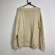 Cream Knit Sweater Jumper Medium