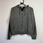 00s Grey Nike zip up Hoodie Women's Medium