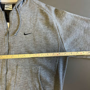 00s Grey Nike zip up Hoodie Women's Medium