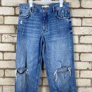 Blue Distressed Denim Jeans W34