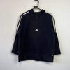 Vintage 90s Black Adidas Quarter zip Hoodie Men's Small