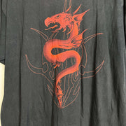 Vintage Dragon Black Red Graphic T-Shirt XL