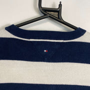 Navy White Tommy Hilfiger Knit Jumper Sweater Womens Small