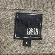 Grey Navy Jack & Jones Sweater Knit Large