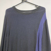 Black Purple Calvin Klein Knit Jumper Sweater Large