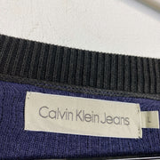 Black Purple Calvin Klein Knit Jumper Sweater Large