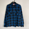 Blue Black Checkered Wrangler Fleece Shirt Large