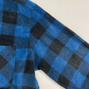 Blue Black Checkered Wrangler Fleece Shirt Large