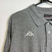 Grey Kappa Polo Shirt Medium