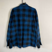 Blue Black Checkered Wrangler Fleece Shirt Large