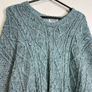 Blue Cable Knit Jumper Sweater Medium