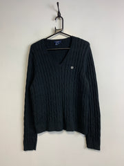 Black Chaps Cable Knit Sweater Women's XL