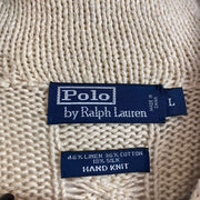 Vintage Beige Polo Ralph Lauren Cable Knit Sweater Women's Large