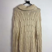 Vintage Beige Polo Ralph Lauren Cable Knit Sweater Women's Large