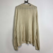 Vintage 90s Beige Fila Knit Jumper Sweater XL