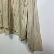 Vintage 90s Beige Fila Knit Jumper Sweater XL