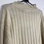 Vintage 90s Beige Fila Knit Jumper Sweater XL