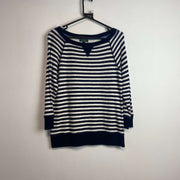 Navy and White Ralph Lauren Jumper Women's Small