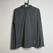 Grey Reebok Button Down Hoodie Womens Medium Gym