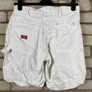 White Dickies Workwear Carpenter Shorts W34