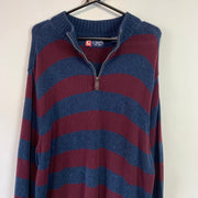 Red and Navy Chaps Knitwear Sweater Women's XL