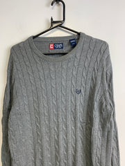 Grey Chaps Cable Knit Sweater Men's Large