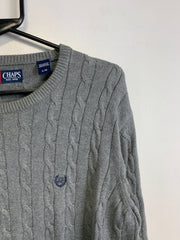 Grey Chaps Cable Knit Sweater Men's Large